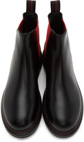 Thumbnail for your product : Alexander McQueen Black & Red Contrast Sole Hybrid Chelsea Boots