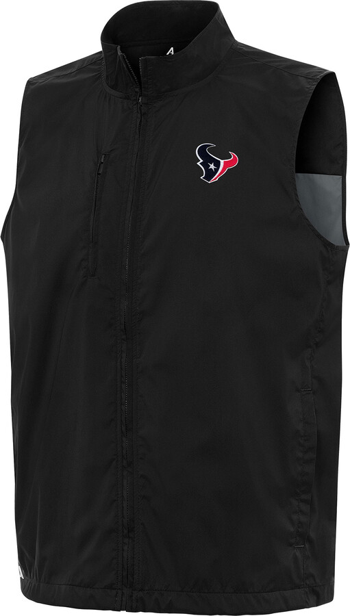 Men's Antigua Black Houston Texans Brisk Full-Zip Vest