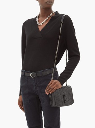 Nili Lotan Beacon Surplice V-neck Cashmere Sweater - Black