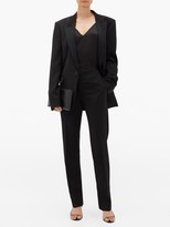 Thumbnail for your product : Pallas Paris Gaumont Satin Side-striped Wool Tailored Trousers - Black
