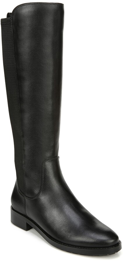 wide calf leather knee high boots