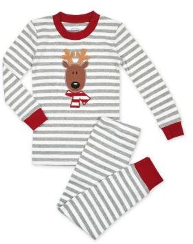 Sara's Prints Unisex Reindeer Striped Pajama Set - Sizes 2-7