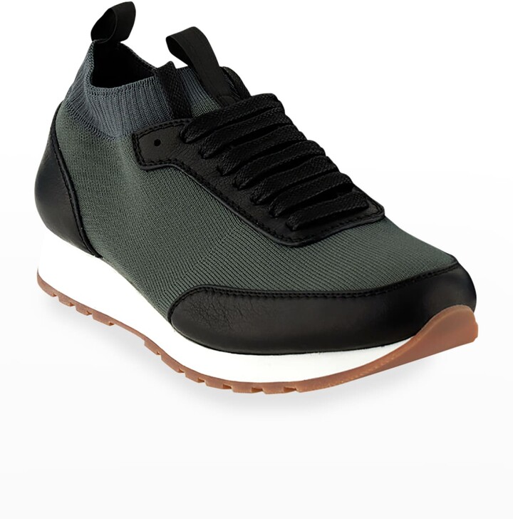 Brioni Men's Mesh Sock-Collar Runner Sneakers - ShopStyle