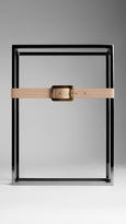 Thumbnail for your product : Burberry Horn-Look Buckle Grainy Leather Belt