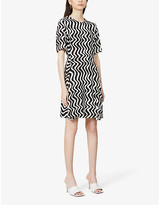 Thumbnail for your product : Stella McCartney Zig Zag-pattern stretch-crepe mini dress