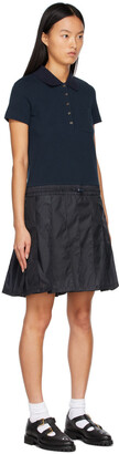 Thom Browne Navy Piqué & Ripstop Short Sleeve Polo Dress