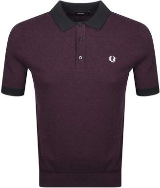 Fred Perry Contrast Collar Knitted Polo Burgundy