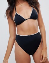 Thumbnail for your product : ASOS DESIGN recycled mix and match blanket stitch high leg high waist bikini bottom