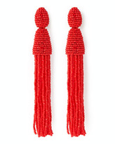 Thumbnail for your product : Oscar de la Renta Beaded Long Tassel Earrings, Cinnabar