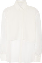 Thumbnail for your product : Jonathan Simkhai Layered washed-silk blouse