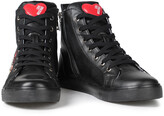 Thumbnail for your product : Love Moschino Logo-appliquéd faux leather high-top sneakers
