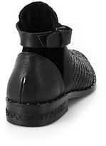 Thumbnail for your product : Freda SALVADOR Fish Scale-Embossed Leather Cutout Ankle Boots