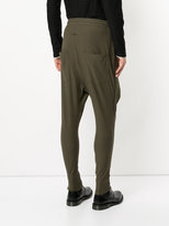 Thumbnail for your product : First Aid To The Injured crop crotch slim leg track pants