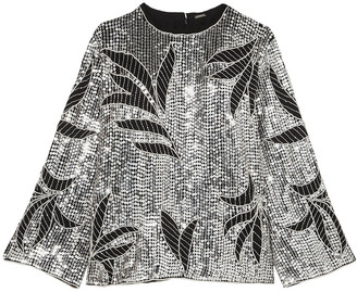 Dodo Bar Or Clara Embellished Sequined Tulle Top