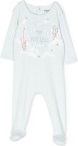 Thumbnail for your product : Kenzo Kids Baby Blue Tiger Print Cotton Pajamas