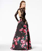 Thumbnail for your product : B. Darlin Juniors' Lace Printed-Skirt 2-Pc. Gown, Created for Macy's