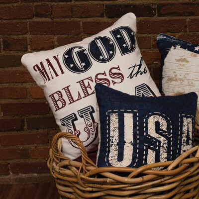 Heritage Lace American Spirit God Bless 18" Throw Pillow Cover