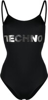 Techno logo-print swimsuit 