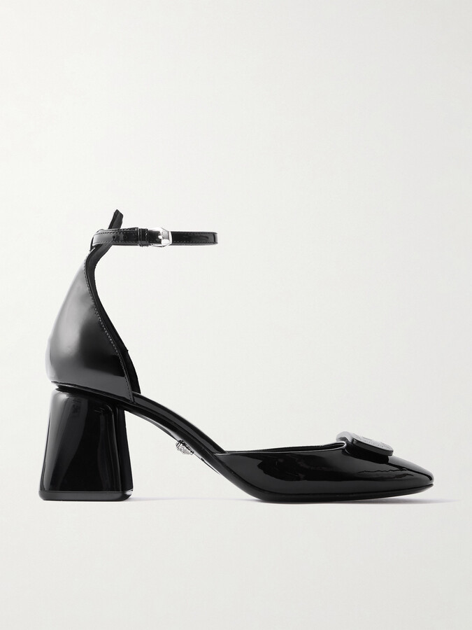 Versace Barret Embellished Patent-leather Pumps - Black
