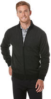 Thumbnail for your product : Perry Ellis Tonal Multi Pattern Full Zip Mock Sweater
