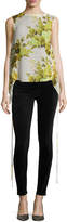 Thumbnail for your product : Robert Rodriguez Sleeveless Floral Top W\/ Back Drape Yellow