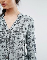 Thumbnail for your product : Oasis Contrast Piped Bird Print Shirt
