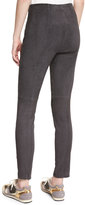 Thumbnail for your product : St. John Stretch-Suede Cropped Leggings, Hematite