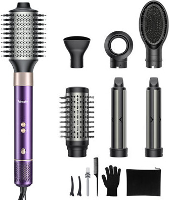 7 In 1 Hot Hair Style Tool With Negative Ion 110,000 Rpm For Hair Care, Multi-attachment Hair Dryer For Fast Drying / Straightening / Curling Volumin