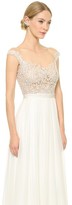 Thumbnail for your product : Reem Acra Juliet Embroidered Illusion Off Shoulder Gown