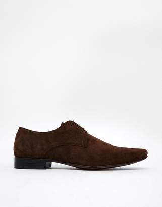 ASOS Design Derby Shoes in Suede-Brown