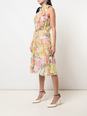 Jason Wu Collection Floral Print Tiered Dress