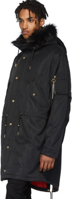 Versace Jeans Couture Black Logo Coat