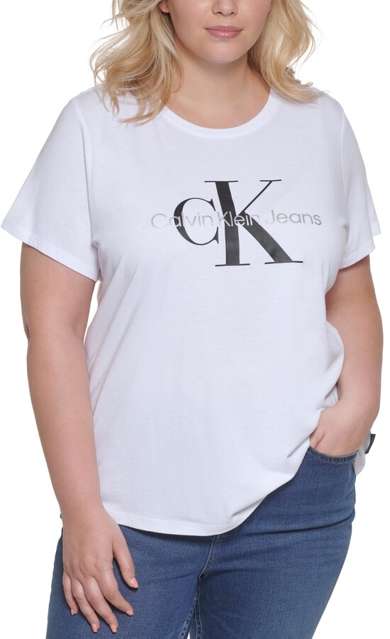 Calvin Klein Jeans Trendy Plus Size Graphic Logo T-Shirt - ShopStyle