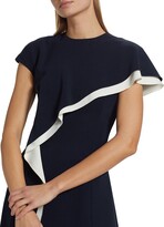 Thumbnail for your product : Lela Rose Contrast-Ruffle Midi-Dress