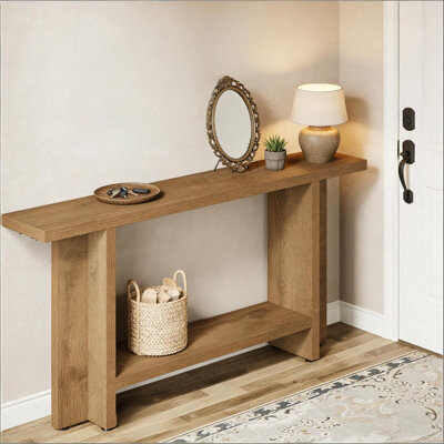 Latitude Run Double-Layer Storage Sofa TableHallway TableConsole Table