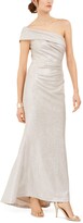 Thumbnail for your product : Eliza J One-Shoulder Metallic Gown
