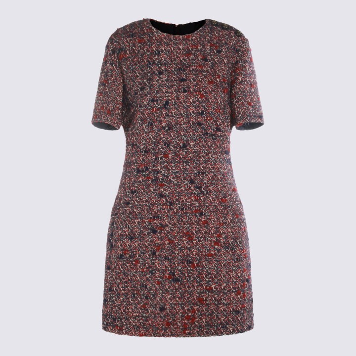 Blue And Red Wool Dress