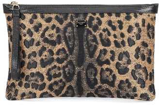 Dolce & Gabbana Leopard jacquard pouch
