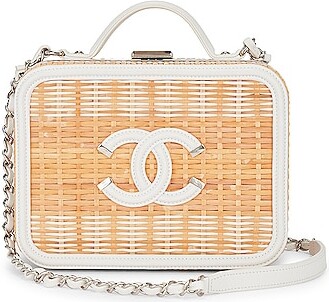 Chanel Take Away Vanity Case Rattan and Calfskin Medium