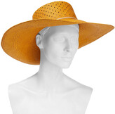 Thumbnail for your product : Zimmermann Feather-embellished Perforated Raffia Sunhat
