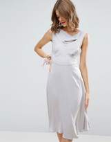 Thumbnail for your product : ASOS DESIGN Bridesmaid 40s seamed satin midi dress