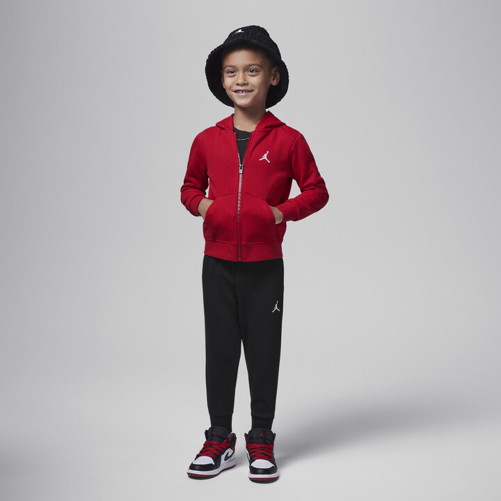 Jordan Brooklyn Fleece Toddler 2-Piece Full-Zip Hoodie Set in Black | 75D325-023