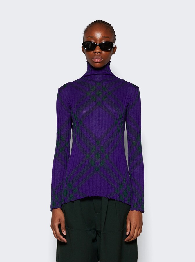 Burberry Check Mohair Blend Sweater