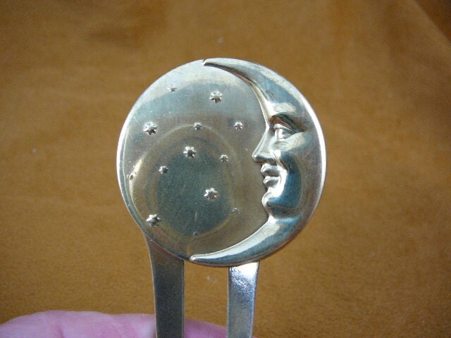 Etsy Full Man in The Crescent Moon Night Stars Sky Hair Pin Pick Stick Repro Victorian Brass Accessory Ch-Moon-1