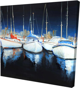 Lark Manor Evening at the marina - Scenic Boat Canvas for Home Decor