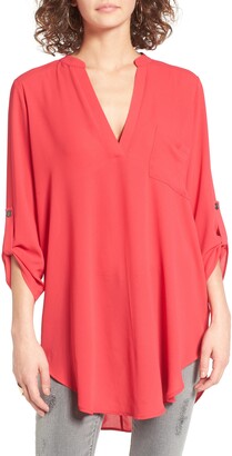 ALL IN FAVOR Perfect Roll Tab Sleeve Tunic