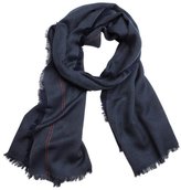 Thumbnail for your product : Gucci royal navy silk blend fringed detail scarf