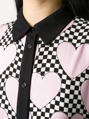 Love Moschino Heart Print Sleeveless Blouse