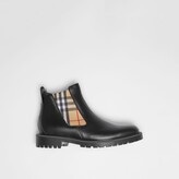 Thumbnail for your product : Burberry Vintage Check Detail Leather Chelsea Boots