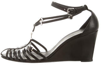 Hermes Leather Wedge Sandals